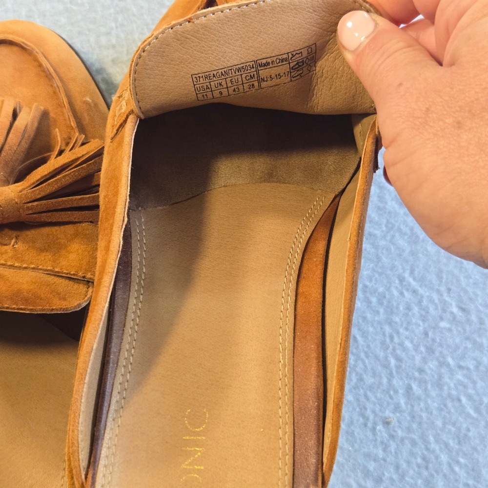 Vionic Reagan Mule Loafer Womens 11 Tan Suede Tassel Slip On Orthotic Support - Picture 9 of 10